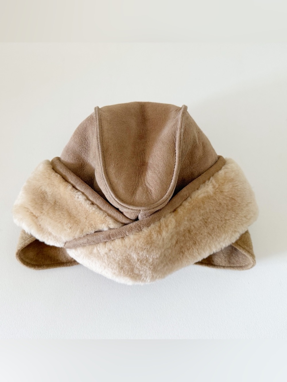 Leprechaun Hat Sheepskin Vintage Winter Cozy Tan Medium